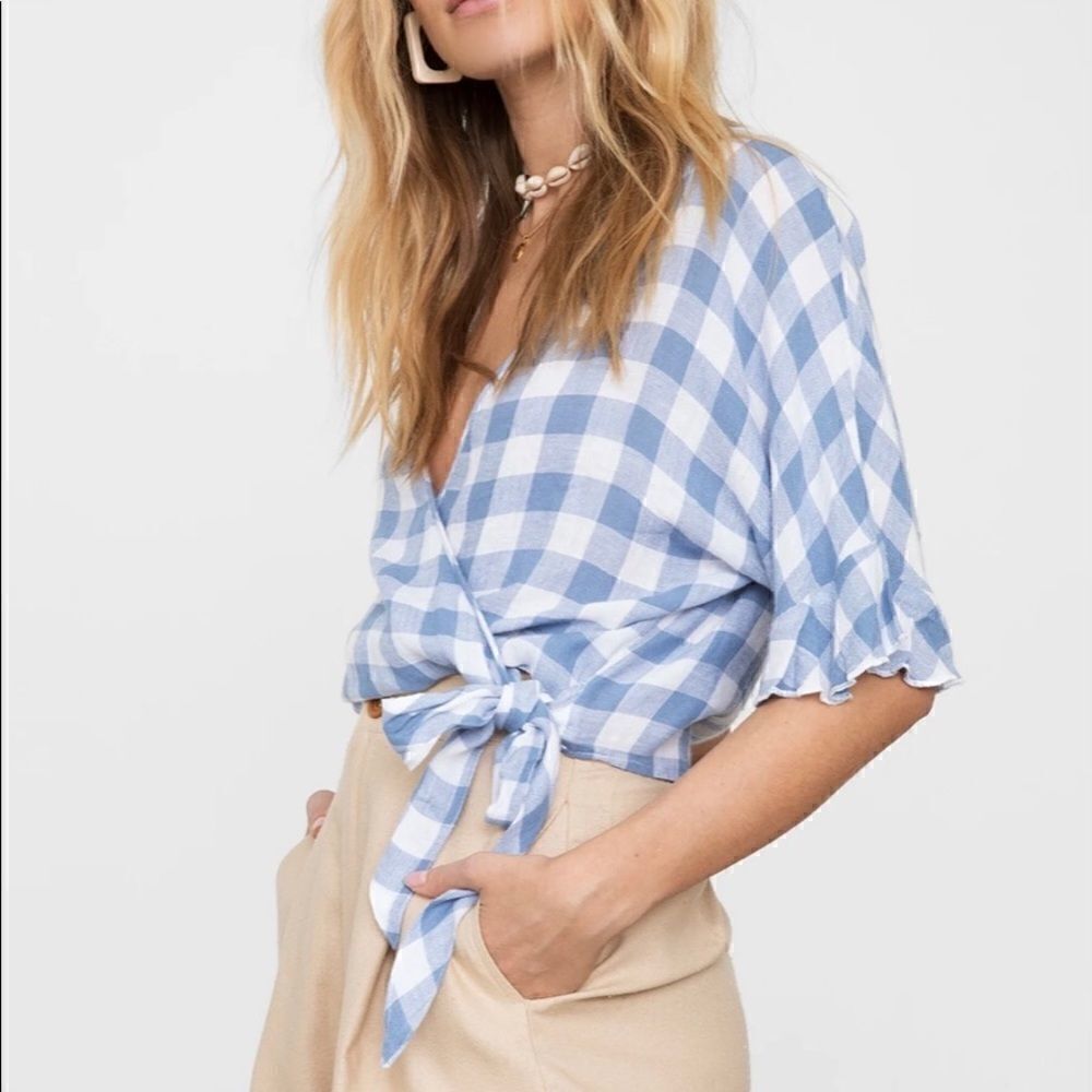 NWT Rails Athena Periwinkle Check Top - Picture 3 of 9